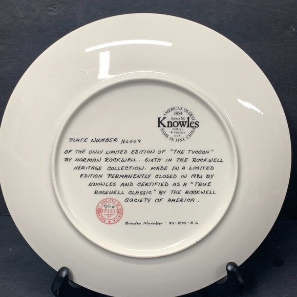 Bradford Exchange Norman Rockwell The Tycoon Knowles Plate - Picture 4 of 4
